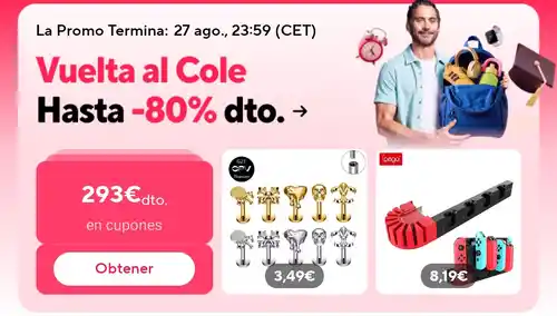 Descuentos hasta el 80% en Aliexpress por vuelta al cole