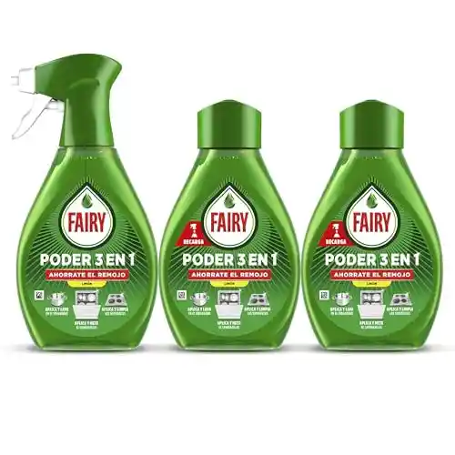 Desengrasante Fairy Spray de limón con 2 recambios de 500ml.