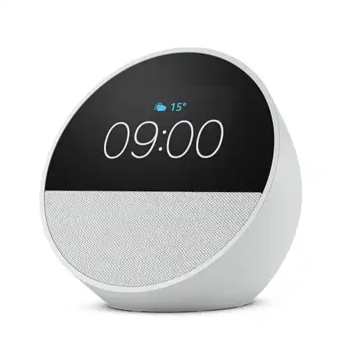 Despertador inteligente Amazon Echo Spot con calidad de sonido y Alexa.