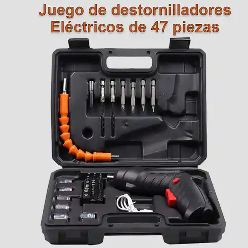 Destornillador eléctrico multifunción 47PCS con batería de litio