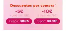 Código descuento de 5 y 10€ en Druni