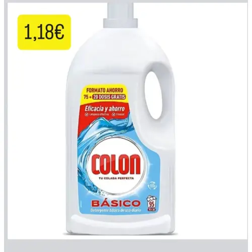2 Detergente colon básico 75 lavados por 1,18€ (Dia del socio Carrefour)