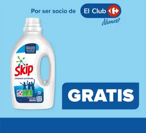 Detergente skip 24 lavados gratis, por compras
