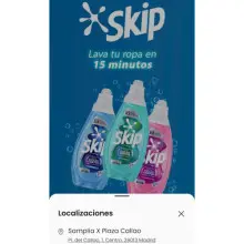 Detergente Skip con Samplia en Madrid