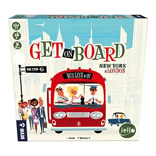 Devir - Get on Board, Juego de Mesa, Juego de Mesa en Familia y Amigos, Juego de Mesa de Estrategia, Juego de Mesa 8 años (BGGOBPS)