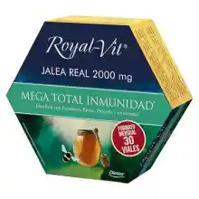 Dielisa, Royal Vit, Jalea Real 2000mg Mega Total Inmunidad, con 2000mg de Jalea Real, Reishi, Própolis y Equinácea que ayuda a las defensas naturales del organismo, Formato mensual - 30 viales