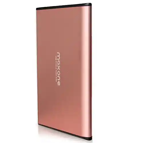 Disco Duro Externo Portátil 320GB - 2.5" USB 3.0 Ultrafino Diseño Metálico HDD para Mac, PC, Laptop, Ordenador, Xbox One, PS4, Smart TV, Chromebook - Rose Pink