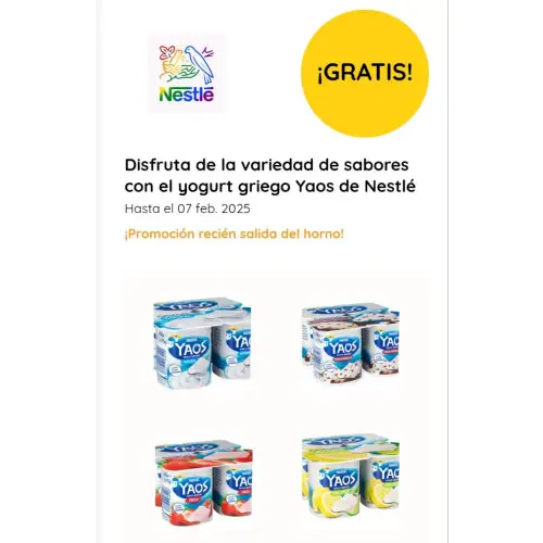 ¡Disfruta de los yogures Yaos de Nestlé GRATIS con Tiketi! 🥄🎉