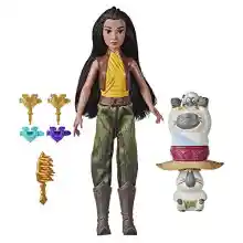 Disney Muñeca con set Fortaleza y estilo de Raya y el último dragón, rizador, juguete para niños de 5 años