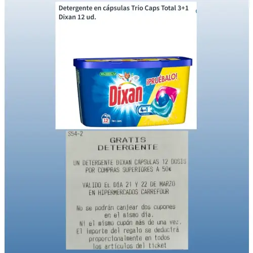Dixan gratis en Carrefour (por compras)