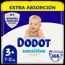 168 Unidades Dodot Sensitive Extra Pañales para Bebé, Tallas 3,4,5,6. Pack Ahorro