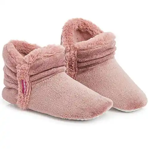 Dunlop Zapatillas De Estar En Casa Altas para Mujer, Botas Pantuflas Cerradas Invierno, Interior Suave Peluche con Suela de Goma Antideslizante, Mujer. T. 38