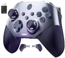 EasySMX X10 Mando PC Inalambrico con Hall Joystick(ADIÓS AL DRIFT) Hall Trigger- Botone Mecánico- Carcasa Facial Magnética Reemplazable- 1000mAh Batería para PC/Switch/Móvil/Black Myth: Wukong- Morado
