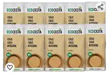 - Pack de 10 Unidades de 500 g de Cous Cous Integral Ecológico Ecocesta  - Aporta una Dosis Extra de Energía y Proteínas - Apto para Veganos