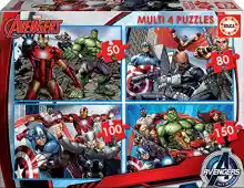 Educa - Multi 4 Puzzles Junior Puzzle Infantil Avengers, Marvel de 50,80,100 y 150 Piezas. A Partir de 5 años