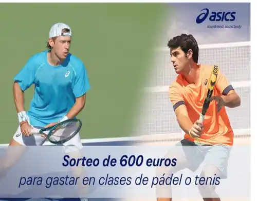 Gana Clases de Pádel o Tenis por el valor de 600€ El Corte Inglés con Asics (Sorteo por compra)