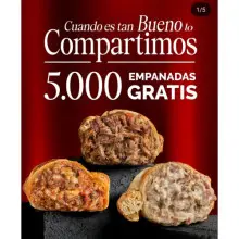 🥟 ¡5.000 empanadas GRATIS en Canarias, Valencia, Barcelona y Madrid! 🥟
