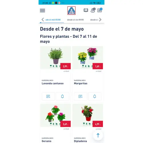 En ALDI Desde el 7 de mayo Ofertas en Flores y plantas - Hasta el 11 de mayo