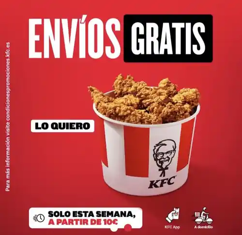 Envío Gratis en KFC: Pide Desde 10€ Solo Esta Semana