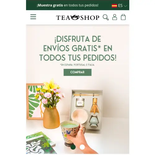 Envío gratis en Tea Shop + regalo por compra