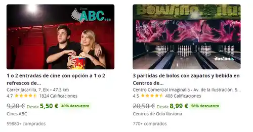 Experiencias de verano en Groupon Ahorra hasta un 70% en cines, viajes, karts, bolos...