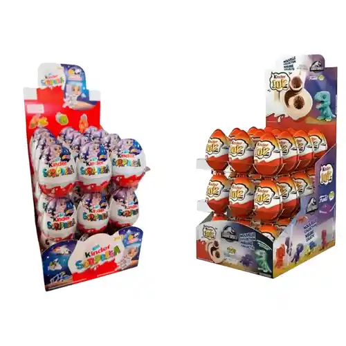 Expositor Kinder joy verano JURASSIC WORLD  12u España Nacional - Contienen un juguete en el interior sorpresa