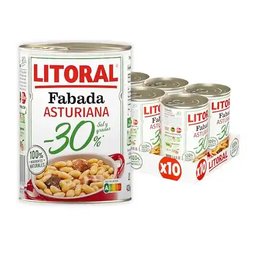 Fabada Asturiana Litoral 10x420g -30% Sal y Grasa