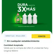 Fairy 900ml GRATIS con la APP: La cuponera