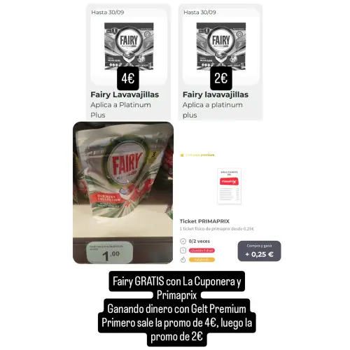Fairy Platinum GRATIS con La Cuponera y ganando dinero con Gelt Premium