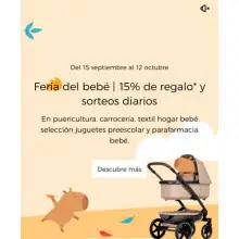 Feria del bebé en El Corte Inglés 15% de regalo y soteros diarios