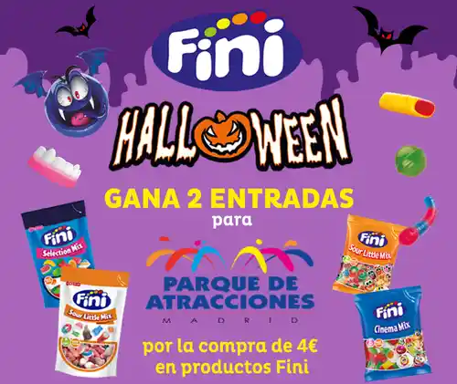 Compra 4€ en Golosinas Fini y entra en el Sorteo de Entradas para parque de atracciones de Madrid en Halloween (Sorteo por compra)