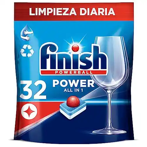 Finish Powerball Power All in 1 Pastillas para el Lavavajillas, 32 Pastillas