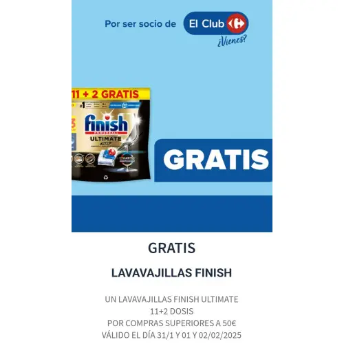 Finish ultimate gratis en Carrefour por compras superiores a 50€ (Desde 31/01)