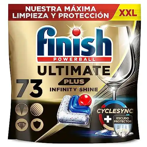 Finish Ultimate Plus Infinity Shine, Pastillas para el Lavavajillas, 73 Pastillas