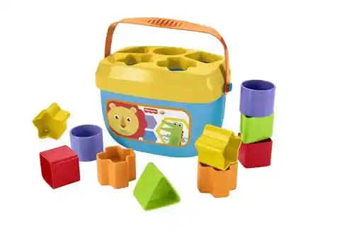 Fisher-Price Bloques infantiles, juguete para bebé +6 meses, diez bloques de colores para ordenar, apilar y encajar, motricidad fina., colores, formas, FFC84