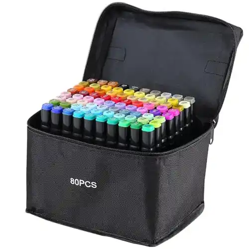FIVOVO Rotuladores de graffiti permanentes con 80 colores y dos puntas