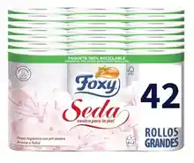 FOXY Seda 42 rollos, 3 capas, papel higiénico (7 pack x 6 rollos), PH neutro