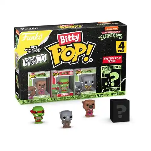 Funko Bitty Pop! Teenage Mutant Ninja Turtles - Splinter, Raphael, Rocksteady Y una Minifigura Misteriosa Sorpresa
