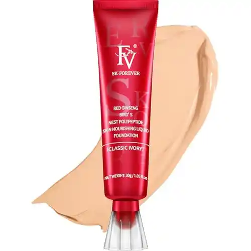 FV Base Maquillaje Impermeable con Acabado Mate y Larga Duradero, Cobertura Media, Para Pieles Grasas y Mixtas, Base de Maquillaje Textura Ligera, 30g, Classic Ivory