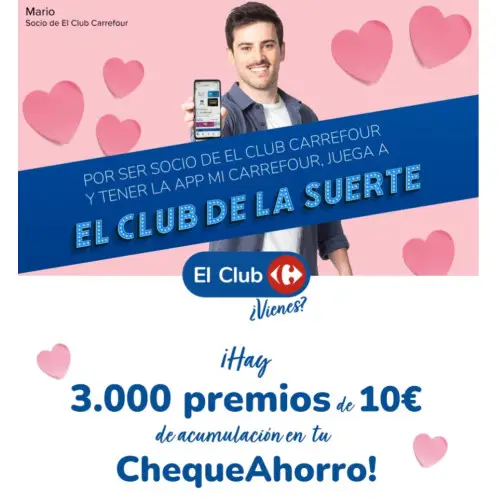 Gana 10€ con el Club de la Suerte de Carrefour (Sorteo por compra)