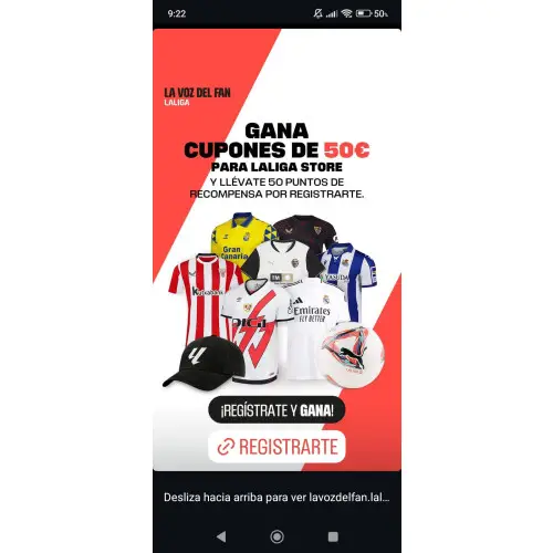 Gana cupones de 50€ con La voz del fan - LALIGA (Sorteo)