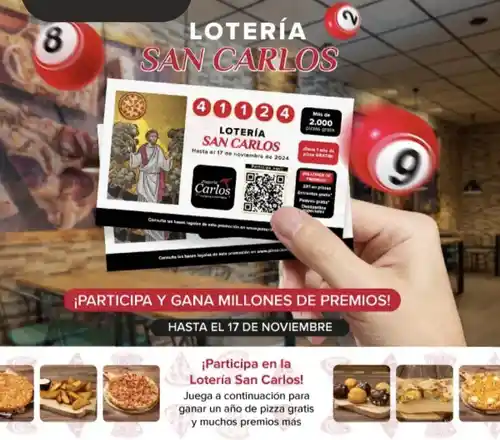 Gana un año de pizza GRATIS y otros premios con el Rasca de Pizzerías Carlos (Sorteo)