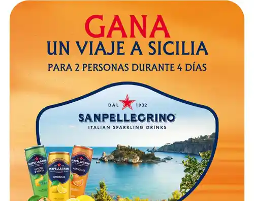 Gana un viaje a Sicilia para dos personas (sorteo por compra - SANPELLEGRINO)