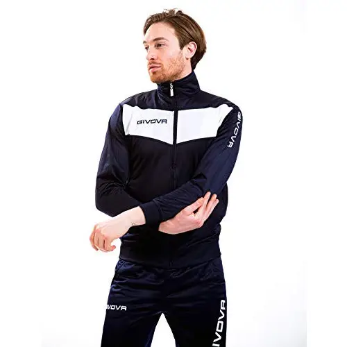 Givova Visa Chandal, Hombre, Multicolor (Azul oscuro/Blanco), M