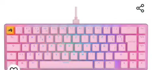 Glorious Gaming GMMK 2 Compact 65% - Teclado Gaming mecánico, Compacto TKL 65%, Carcasa de Aluminio, Personalizable, keycaps Dobles, switches Fox, RGB, distribuciones QWERTY español - Rosa