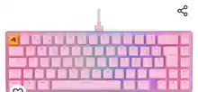 Glorious Gaming GMMK 2 Compact 65% - Teclado Gaming mecánico, Compacto TKL 65%, Carcasa de Aluminio, Personalizable, keycaps Dobles, switches Fox, RGB, distribuciones QWERTY español - Rosa