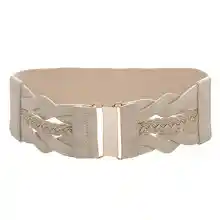 GRACE KARIN Cinturón Elástico Ancho para Mujer Trenzado de Cuero PU 3" Cintura Ajustable