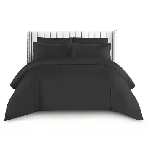 GREATOYAR Juego de Funda Nórdica, Juego de Nórdica ,Juego de Funda de Edredón , Set de 3/4 Piezas, 1/2 Funda Nórdica, 1 Sábana Bajera Ajustable, 1 Funda de Almohada, 100% Poliéster, Transpirable, para Cama 90/135/150cm，Lavanda / Negro