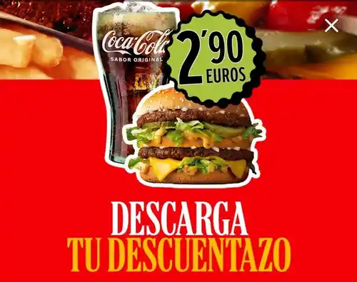 Hamburguesa + Refresco por 2,90€ en McDonalds y sorteo de premios (Cupón)