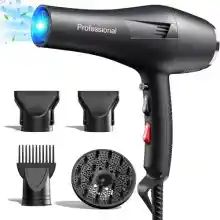 Secador Pelo Profesional, Iónico Silk Cabello Sin Encrespamiento, Secado Rápido, 3 Temperaturas 2 Velocidades y Aire Frío